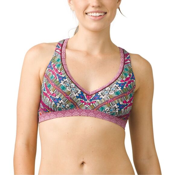 PRANA Women’s Multicolor Khari Racerback Bikini Top Size Medium - Picture 1 of 7